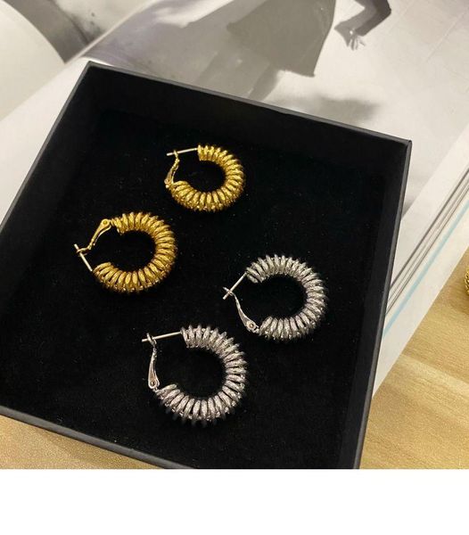 

hoop & huggie timeless wonder geo swirl twist earrings women jewelry goth boho designer ins fancy trendy hiphop statement rare 1162, Golden;silver