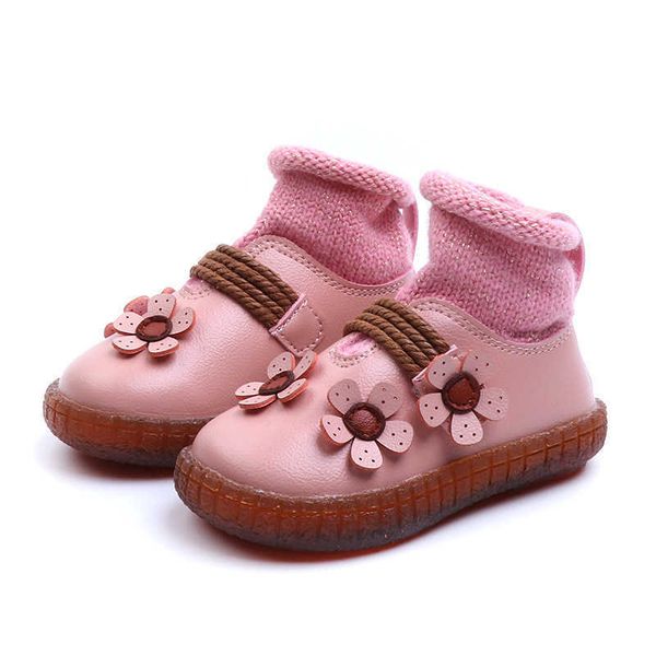 

warm toddler girls snow boots for sneakers children new winter princess child shoes non-slip flat round toe kid baby lovely boot designer cl, Black