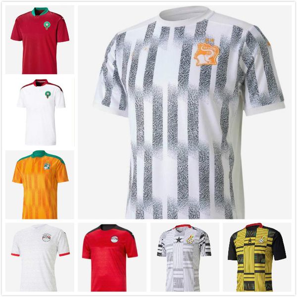 

2020 2021 egypt m.salah 10 salah ivory coast ghana morocco soccer jerseys 20 21 home away jersey football set shirts, Black;yellow