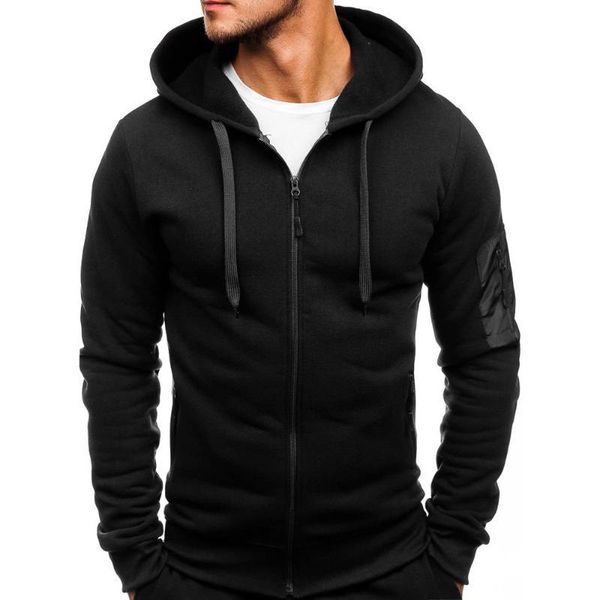 

men solid color tracksuit set 2020 new fashion casual 2 piece set jacket tracksuit pants and hoodies sweatshirt jogger suit, Gray