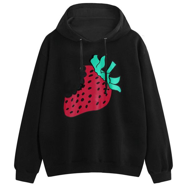 

mens hoodies stylist mens long sleeves cute strawberry print hoodies mens stylist stars streetwear 2 colors m-2xl, Black