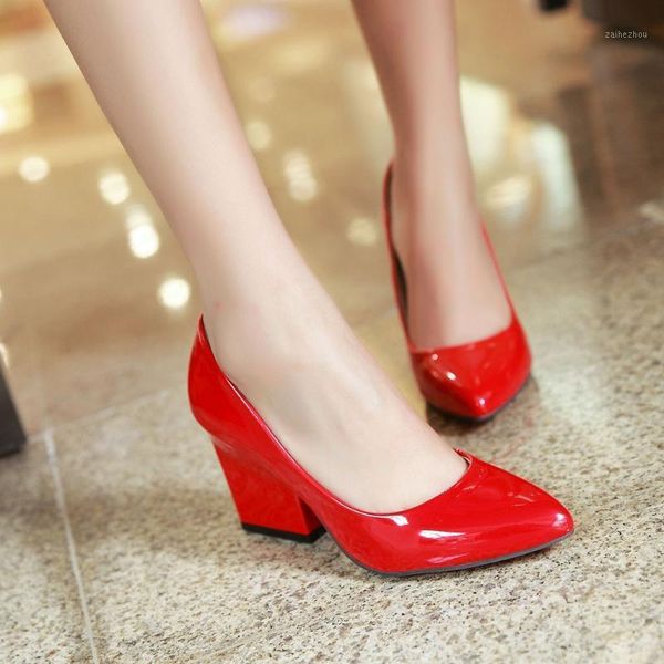 

new women pointed toe pumps solid color high heels shoes women concise office lady daily party footwear size 33-431, Black