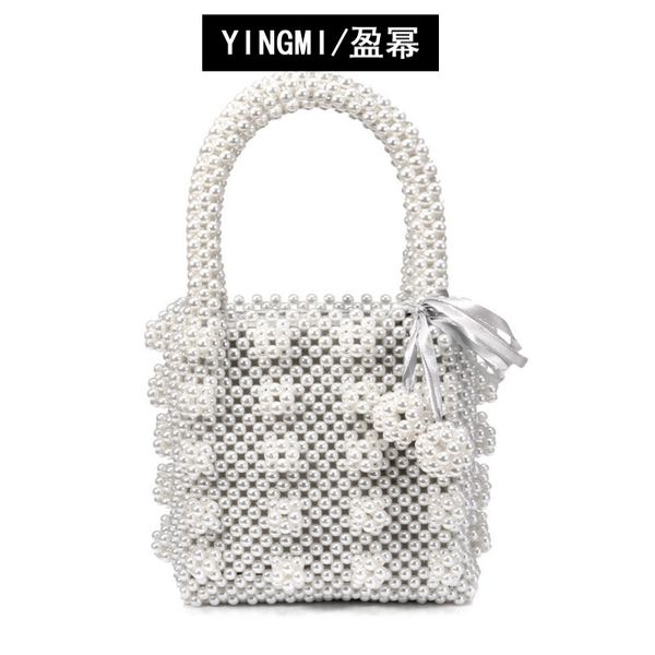 

2021 new pearl women's bag net red ins women bags handmade beaded dating handbag