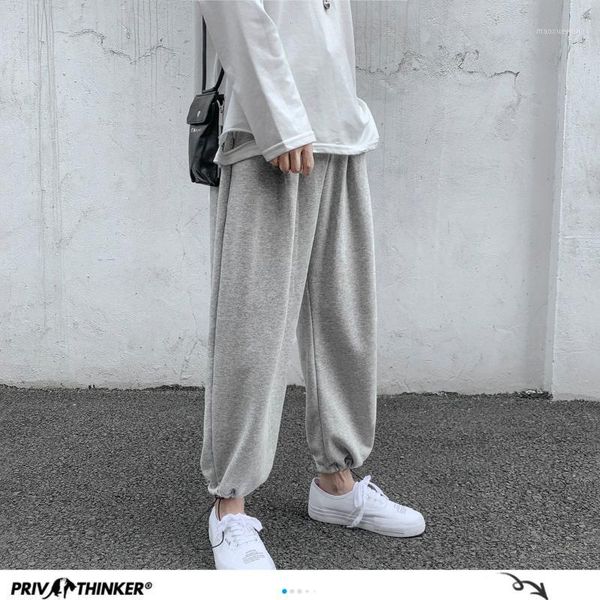

men's solid color straight harem pants korean style man loose sweatpants new streetwear male casual oversized pants1, Black