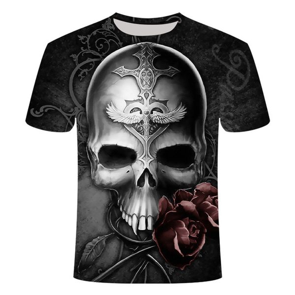 

3d skull poker men brand mens 3d print shirts comics oversized kawaii men clothing