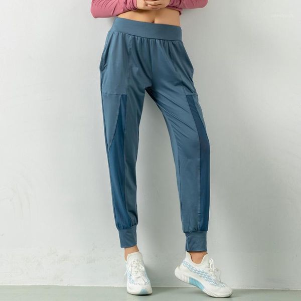 

running pants luobolan mesh women sport sweat fitness loose yoga training trousers jogging sportswear quick dry breathable1, Black;blue