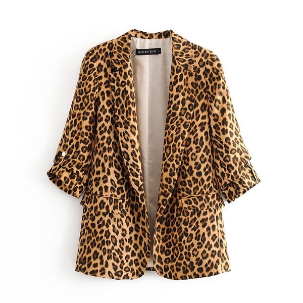 

women blazers fashion skinny leopard print suits for women 2020 autumn winter streetwear cool blazers size s  l, White;black