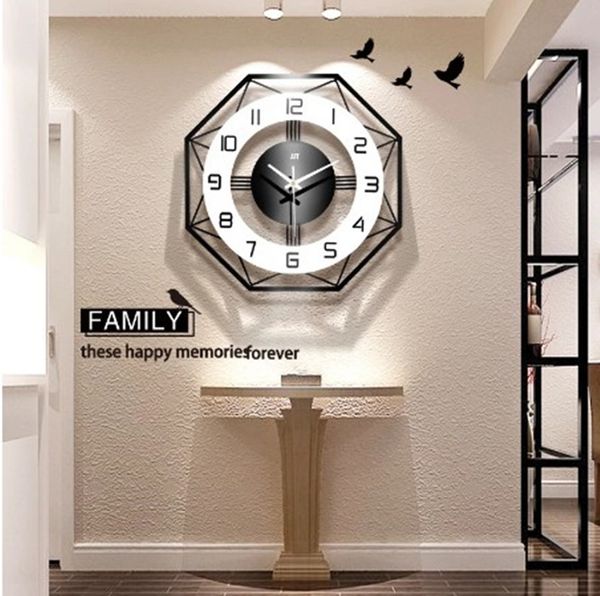 

new nordic simple light luxury style home decoration wall clock living room bedroom creative fashion clock