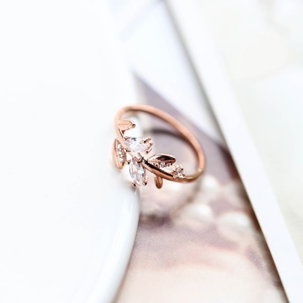

2020 new leaf ring set bracelet mori small fresh wind ins simple wind with a good look, Silver