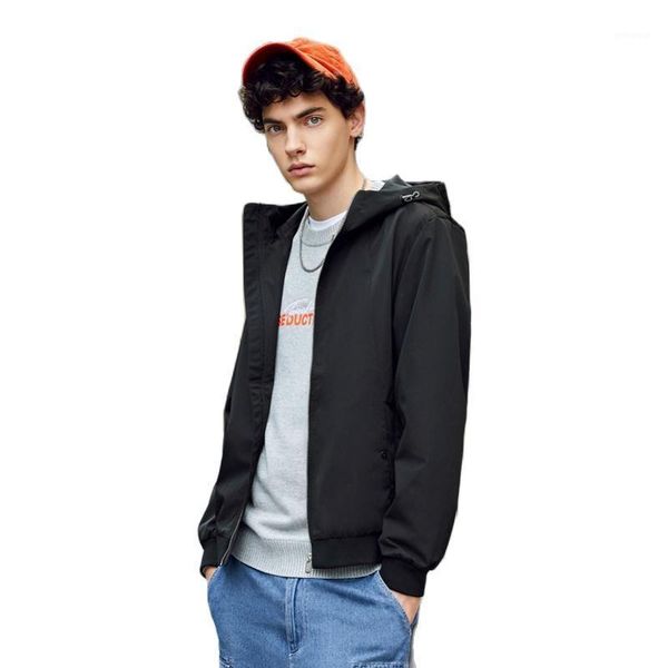 

semir 2020 spring jacket men autumn new jacket men hooded zipper casual fashion coat for male1, Black;brown
