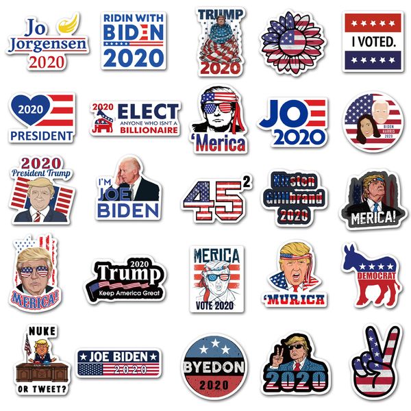 

50 styles of trump phone notebook car stickers make america 2020 trump sticker u.s. president donald trump water cup suitcase sticker
