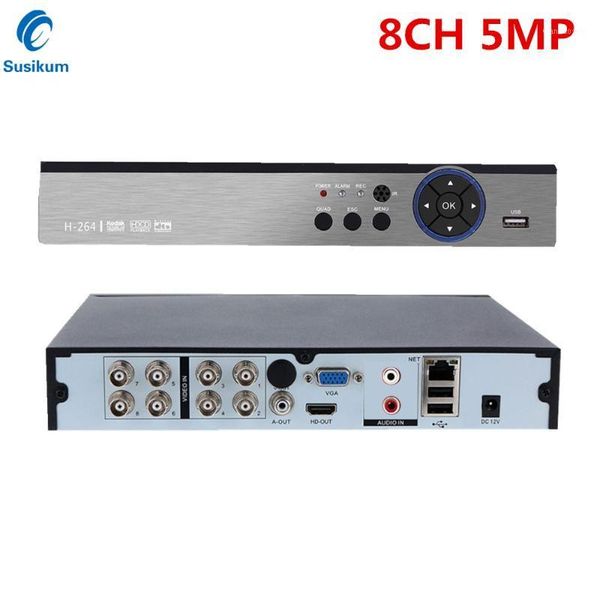 

cctv recorder 8ch 5mp dvr 5 in 1 hybird nvr h.265 xmeye app onvif video recorder for 5mp ahd/cvi/tvi/ip cameras1, Black;white