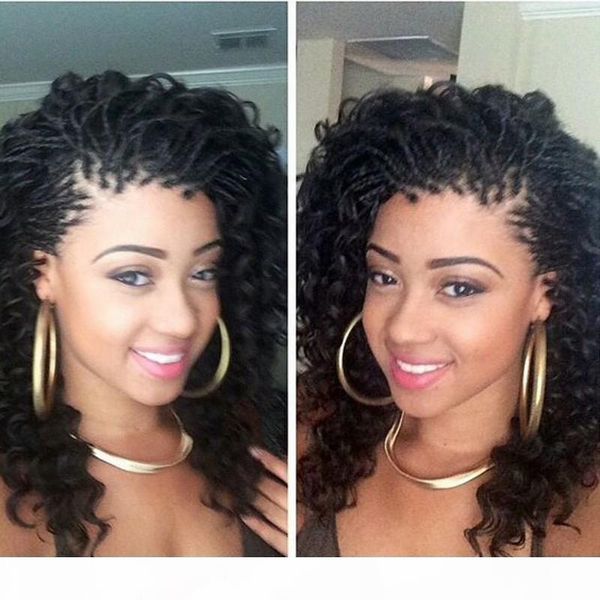 

black box braided wigs for women simulation human hair synthetic lace front wig #1b natural short braids wigs