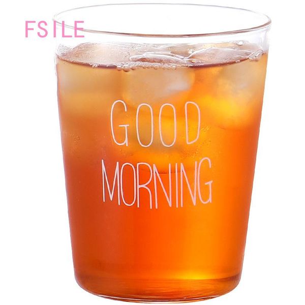 

glass fashion breakfast creative transparent tea simple cup fresh juice household milk heat resistant bbycka lipper