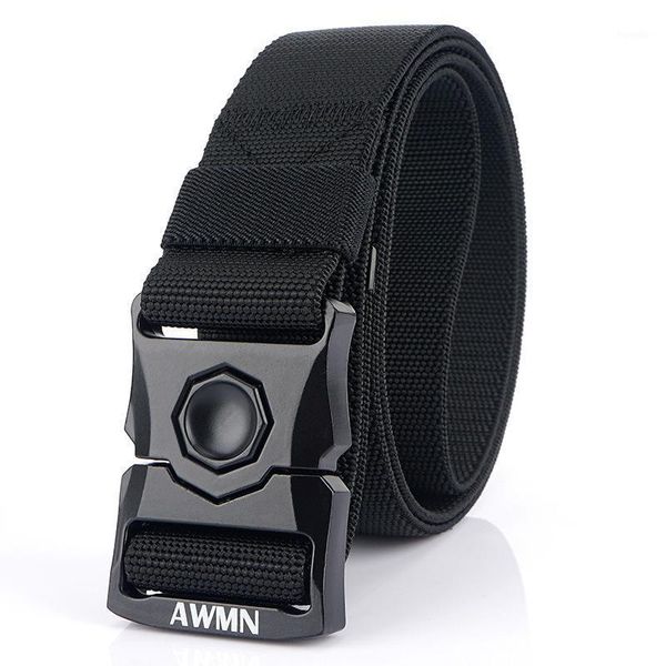 

waist support elastic men belt alloy pluggable buckle outdoor casual tactical belts breathable adjustable male jeans pants belt1, Black;gray