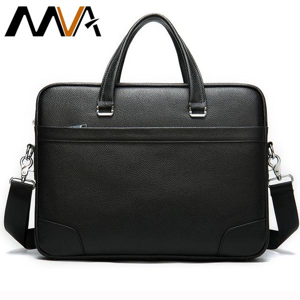 

mva men's briefcase genuine lapleather office men handbag business bag for documents bags male