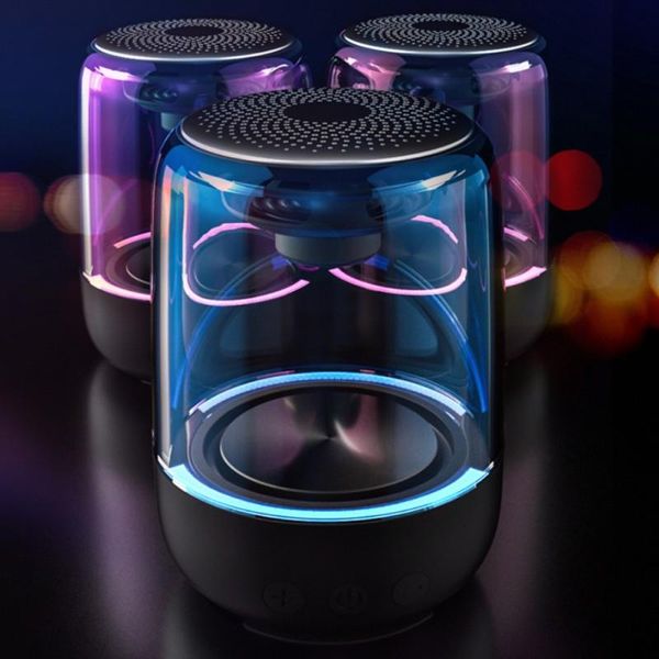 

new portable wireless bluetooth speaker waterproof speaker audio mini transparent convenient cards colorful light audio outdoor0