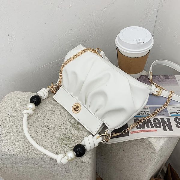 

simple special-interest design bag women's 2020 new fashion pleated messenger bag handheld versatile western style shoulder