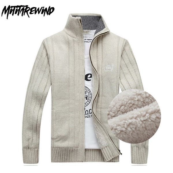 

clearance winter sweater men cardigan male fleece standard wool sweater men pull homme cardigan men fashion outwear coats 201105, White;black