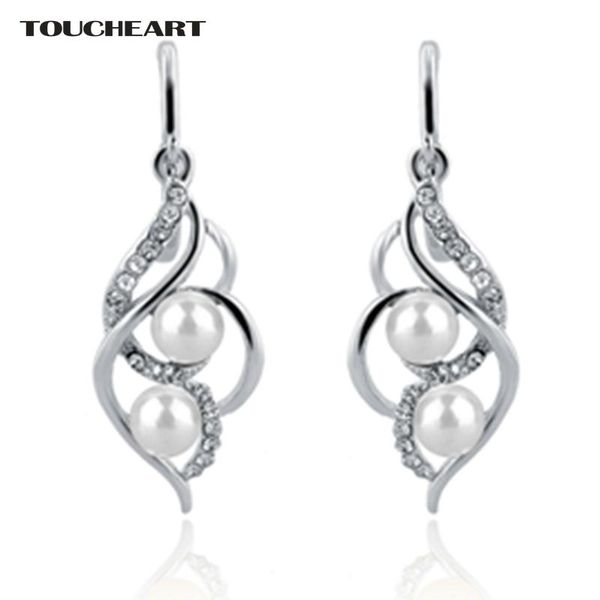 

dangle & chandelier toucheart imitation earrings fashion jewelry with stones big silver color simulated pearl earring for women pendientes s
