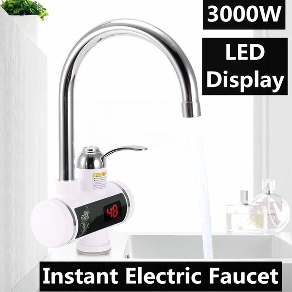

electric water heater 3000w instant electric water heating tap with led display eu plug 220v calentador new ing
