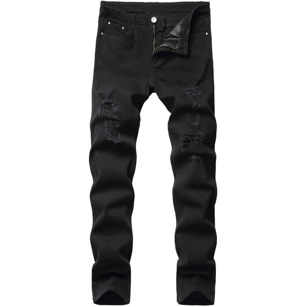 

men's jeans 2021 mens hole pants casual summer autumn male ripped skinny trousers slim biker outwears, Blue