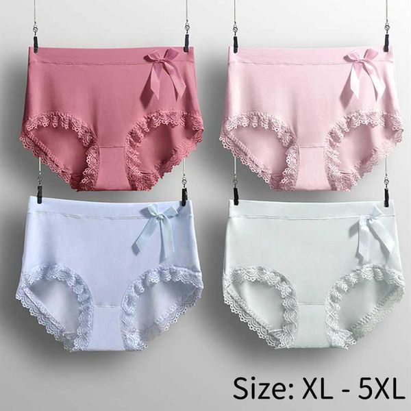 

3pcs/lot bow laces soft breathable big size panties ladies mid waist plus size underwear women comfortable large briefs xl-5xl1, Black;pink