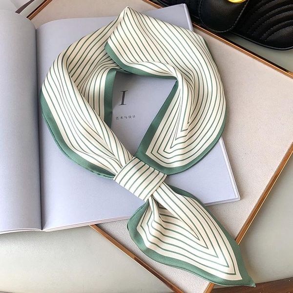 

2020 silk scarf small women shawls and wraps fashion print office small hair neck hijabs foulard scarves, Blue;gray