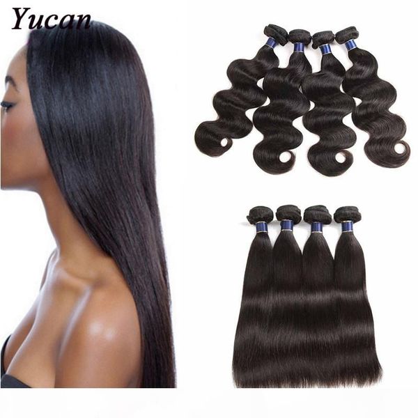 

malaysian virgin hair extensions body wave human hair weaves bundles brazilian raw indian peruvian remy hair wefts straight, Black