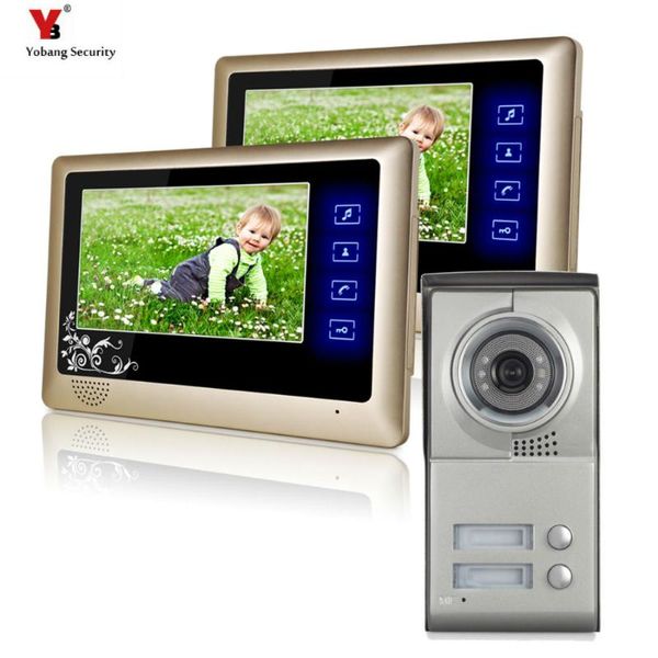 

video door phones yobang security 7" entry intercom system access control building gate systems doorbell