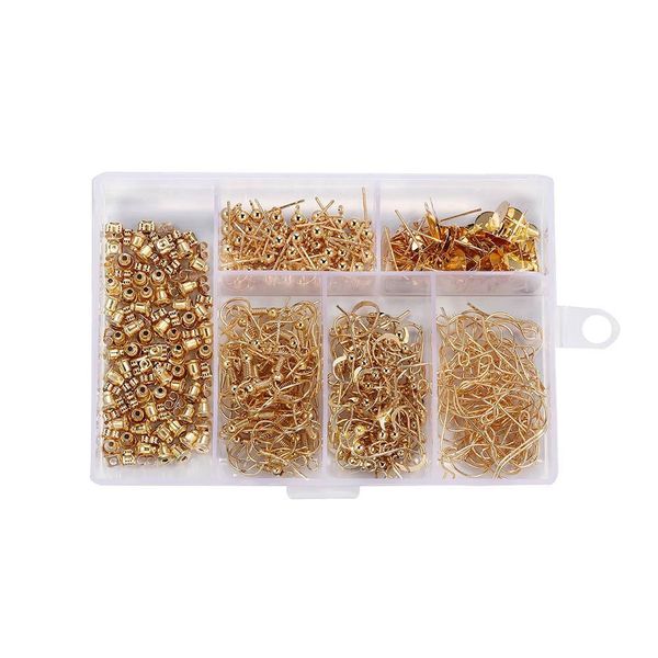 

300pcs box earring back ser stud ear hook wire clasp with bead earring basic needle for diy jewelry making kit h wmtdpq, Silver