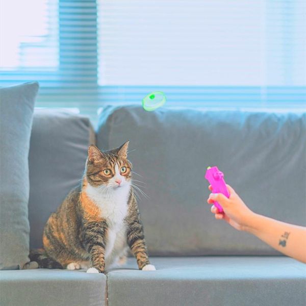

latest cat toy, mini pistol cat entertainer, with spinning head