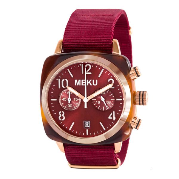 

nylon popular fashion multifunctional leisure men's band sports quartz watch, Slivery;brown