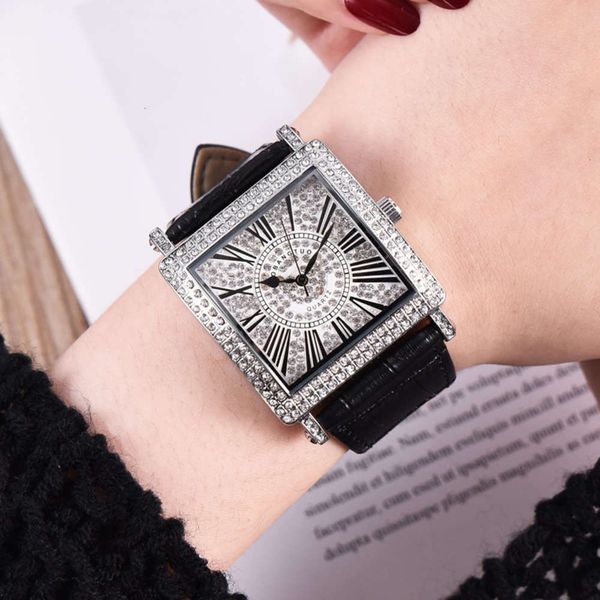 

wanghong same sky star cowhide quartz fashion ladi square watchbgt