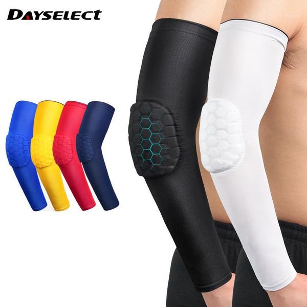 

elbow & knee pads 1pcs cellular bubble basketball arm protector support running sleeves men women sports protective cover1, Black;gray