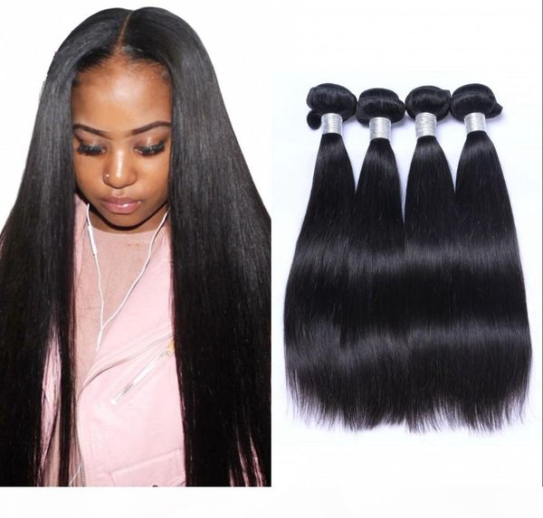 

straight hair malaysian human hair weave bundles natural black 4 pieces virgin hair bundles 100g pc