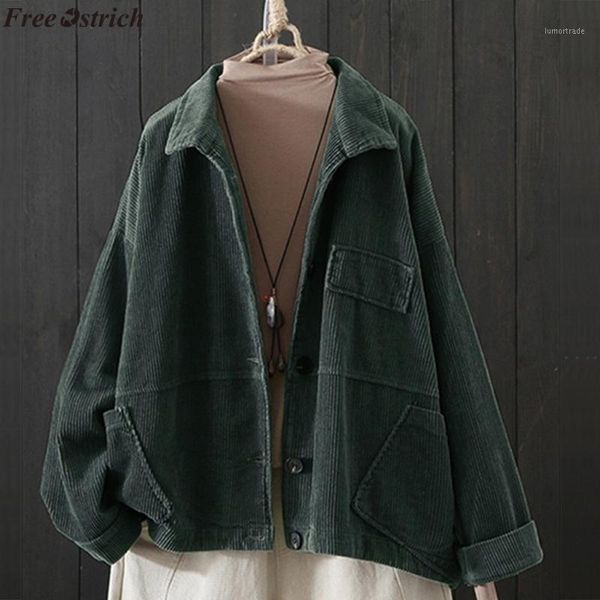 

ostrich women casual button coat elegant long sleeve work office fashion jacket pockets vintage oversize coats plus size1, Tan;black