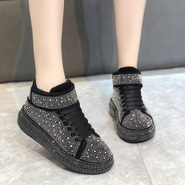 

crystal sneakers women shoes warm platform sneakers shiny vulcanized shoes women chunky trainers winter casual #oq1v