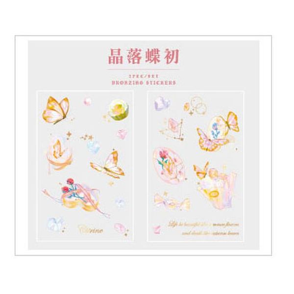 

2 sheets pack cute girls butterfly decorative stationery stickers scrapbooking diy diary album stick lable 2 sheets pack bbydoj packing2010