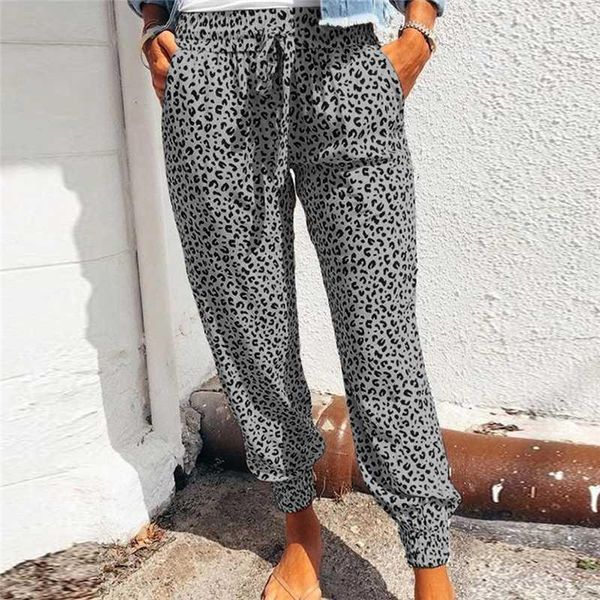 

fashionable printed elegant pants ladies casual loose pants women streetwear 2020 drawstring high waist simple trousers1, Black;white