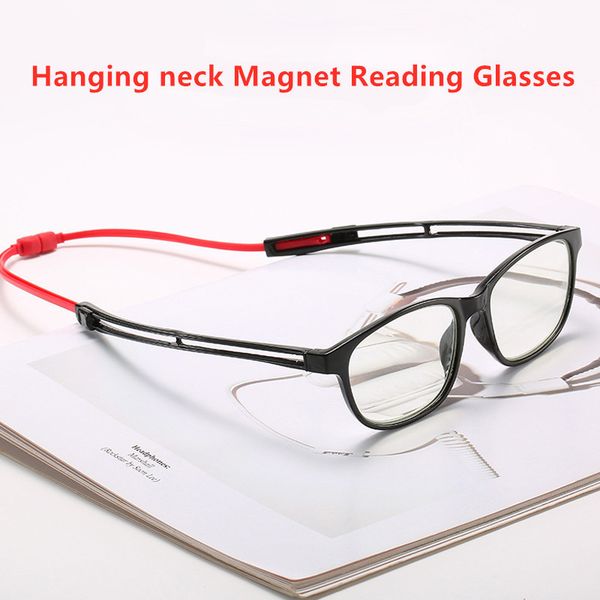 

portable magnetic neck hanging reading glasses with magnet for both men and women, Silver