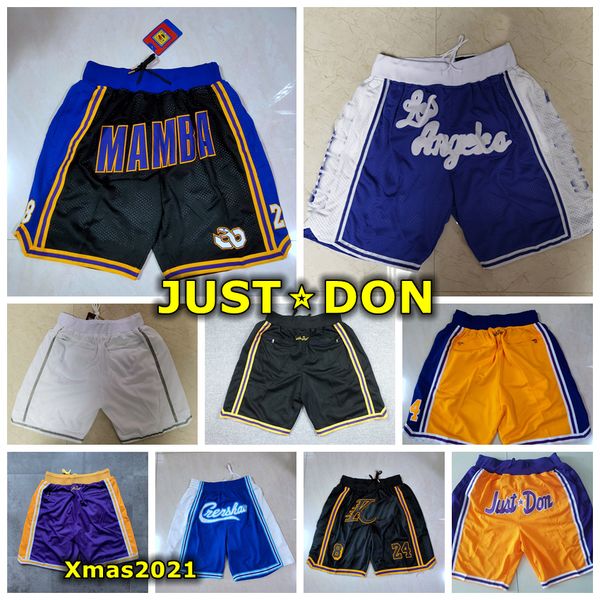 

2021 mens mamba just don pocket shorts retro authentic stitched los angele 23 black mamba james pocket basketball shorts with real logo tags