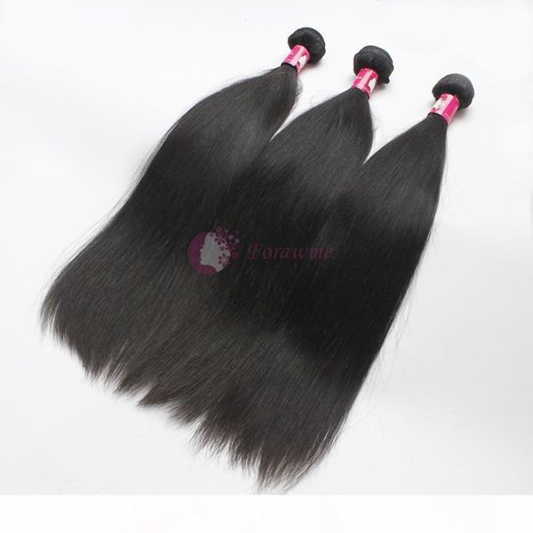

full bundle unprocessed brazilian virgin human hair weaves peruvian straight hair weft lot 1b natural black forawme hair extensions