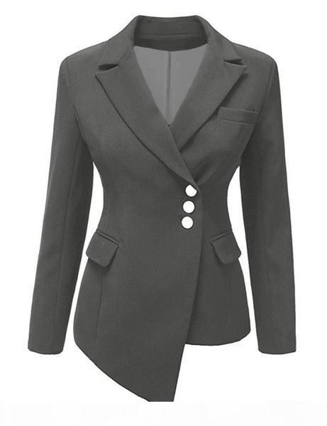 

2018 woman blazer office jacket suit female elegant suit button woman autumn winter blazer jacket formal slim fit, White;black