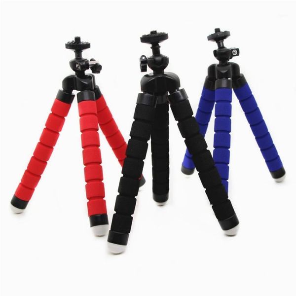 

tripods portable mini ocs tripod stand with phone holder 1/4 inch screw for live streaming selfie black blue red1