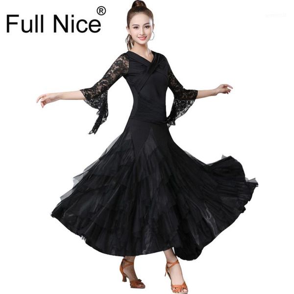 

stage wear 2 pieces set ballroom dance flamenco tango competition dresses waltz dress fringe luminous costumes standard ballroom1, Black;red