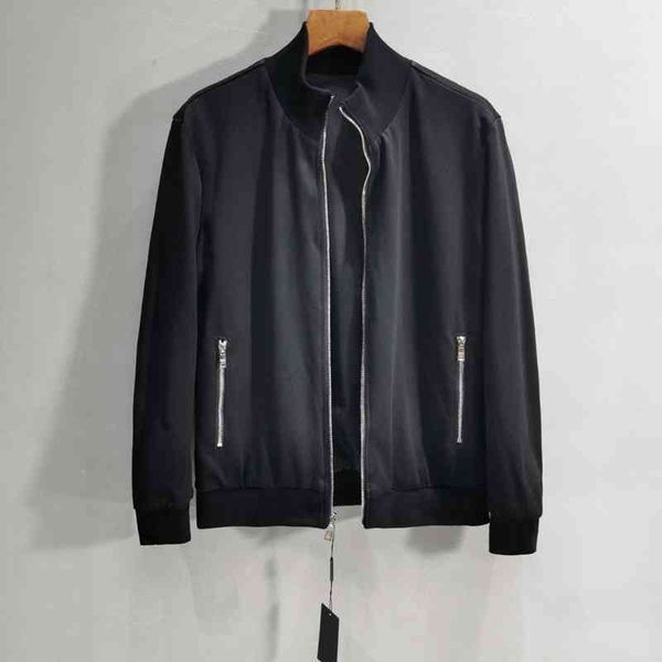 

men's jackets men s hoodies classic casual jacket stand-up collar reversible design wear both sides embroidery imported reable nylon ma, Black;brown