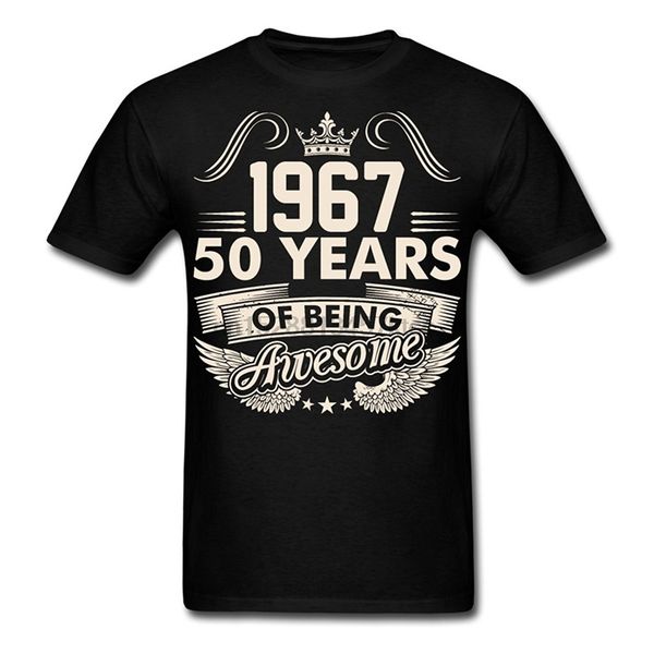 

logo t shirts 100% cotton birthday 50 years awesome since 1967 crew neck short sleeve mens tee sport hooded sweatshirt hoodie