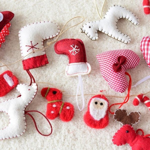 

christmas tree pendant hanging ornament merry christma decoration wool felt decor for home upscale restaurant party#40