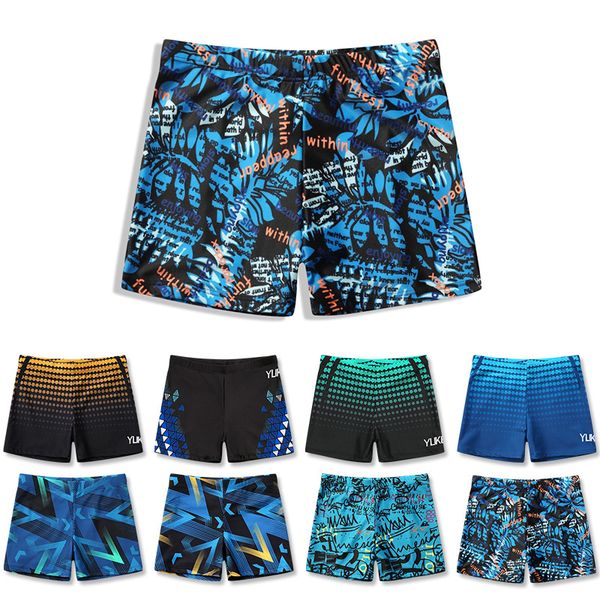 

men swimsuit fashion printed swimming trunks shorts wear bathing suit boy swimwear swim briefs short pants style night, Black